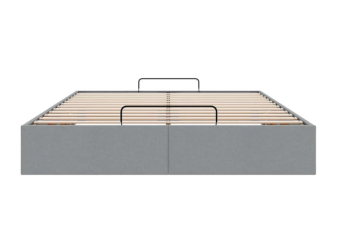 Cadre de lit ottoman sans matelas gris clair 140x200 cm tissu