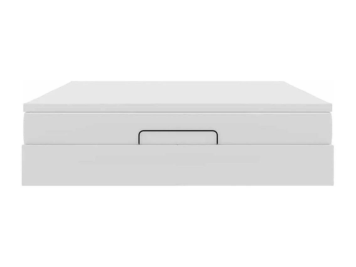 Cadre de lit ottoman avec matelas blanc 180x200 cm similicuir