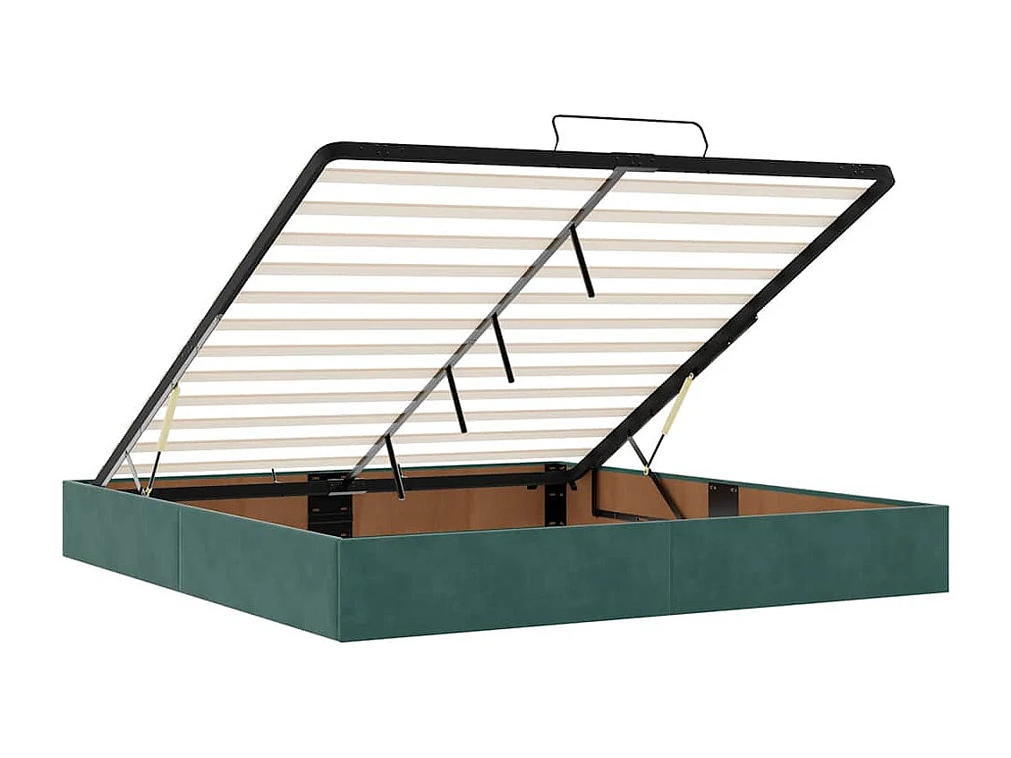 Ottoman bed met matras 160x200cm fluweel donkergroen