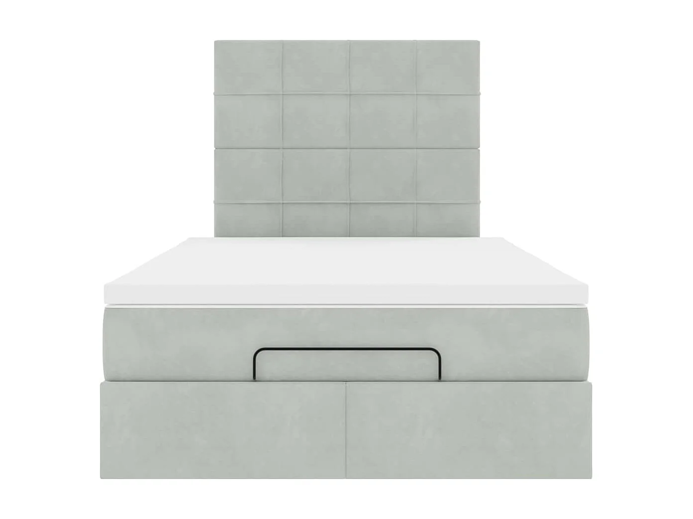 Ottoman bed met matrassen en LED's 120x190cm fluweel lichtgrijs