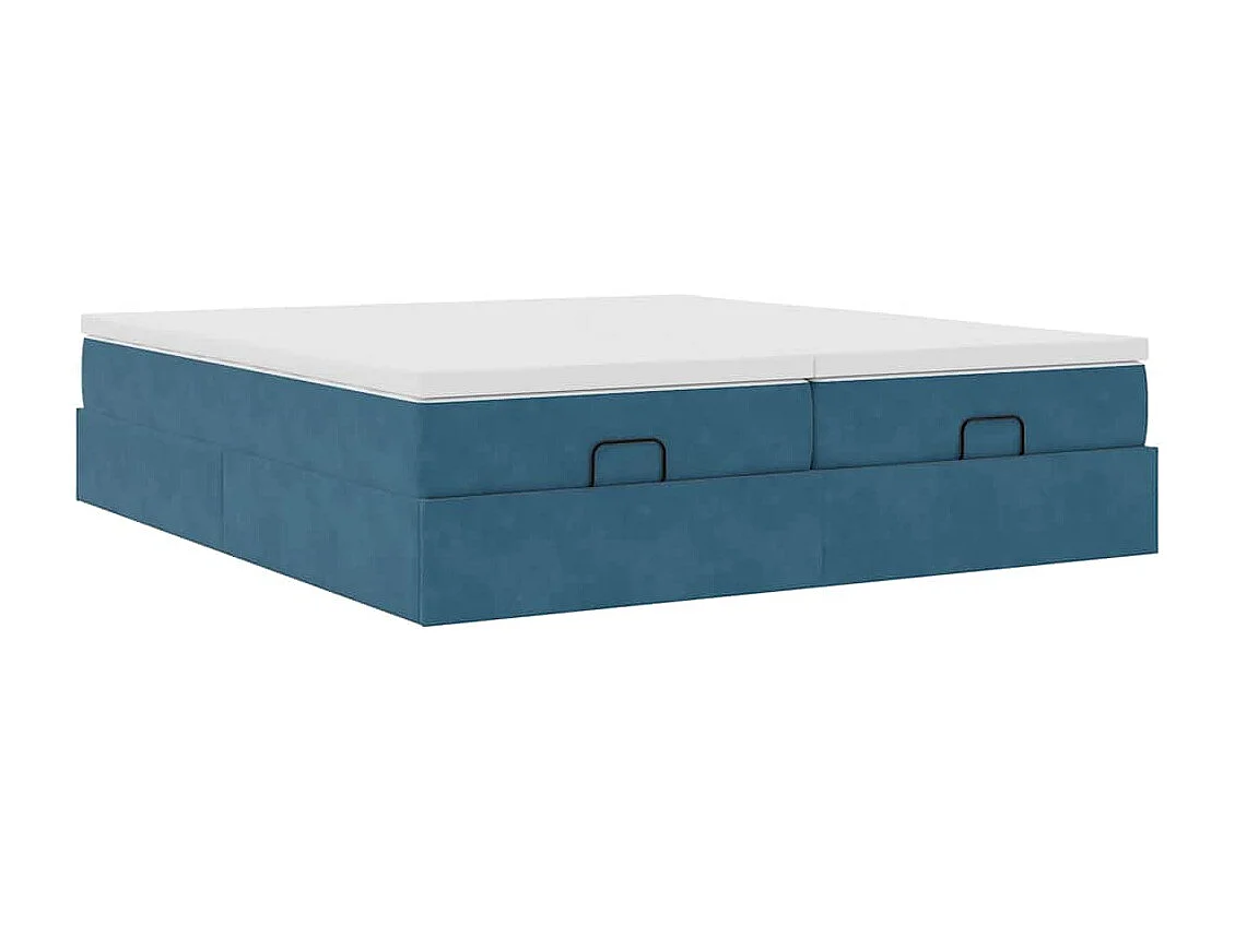 Ottoman bed met matrassen 180x200cm fluweel donkerblauw