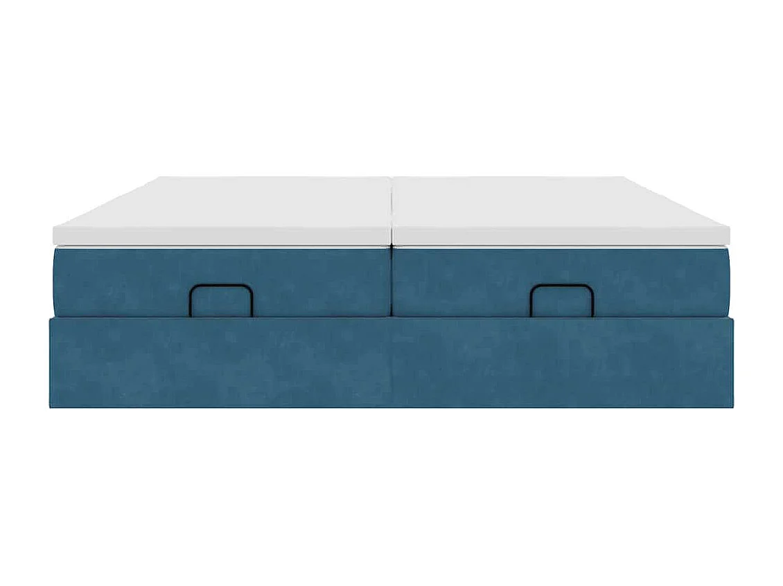 Ottoman bed met matrassen 180x200cm fluweel donkerblauw