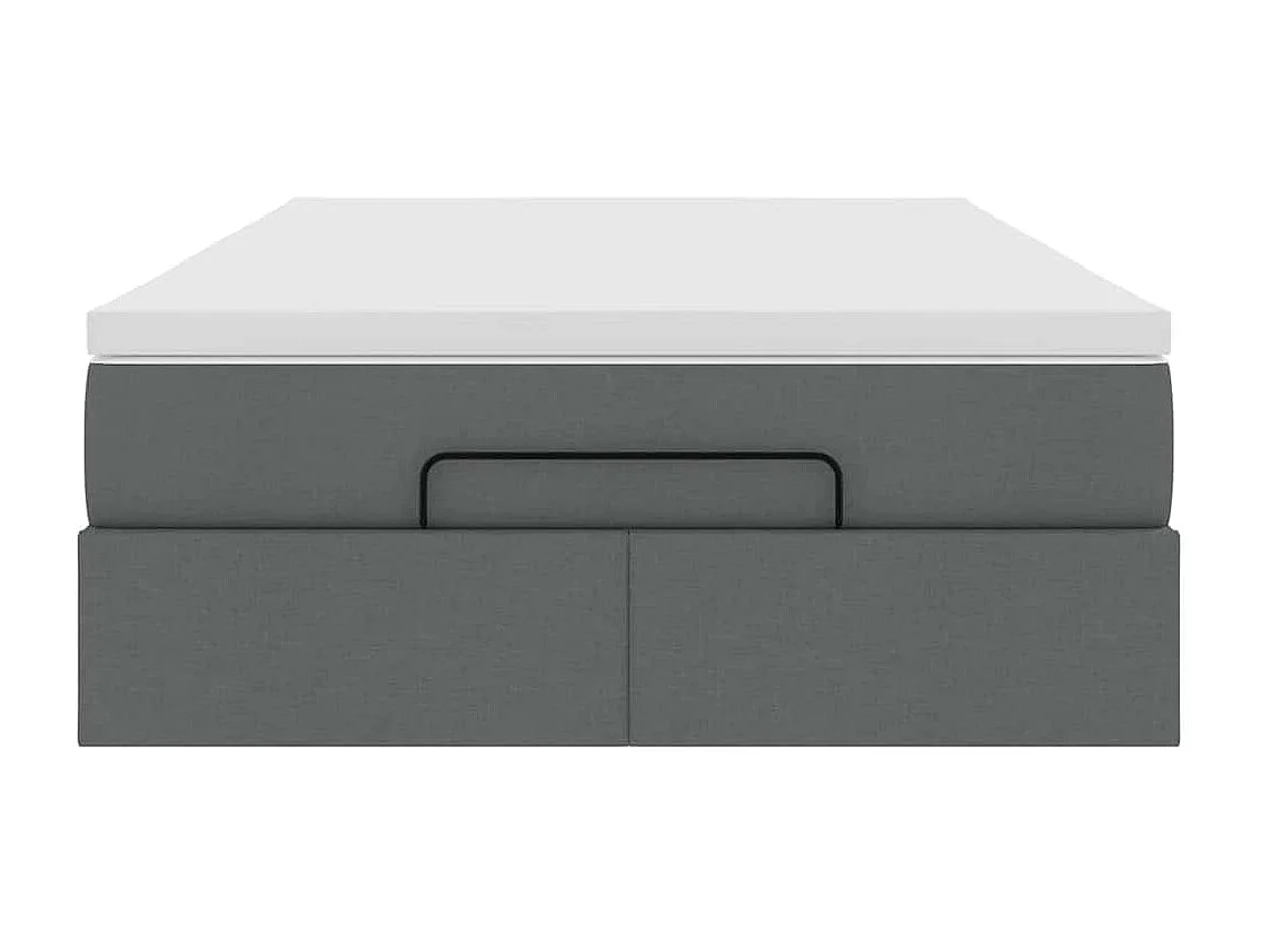 Cadre de lit ottoman avec matelas gris foncé 120x190 cm tissu