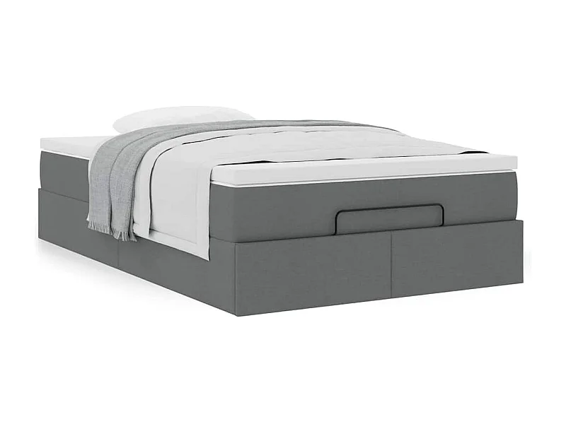Ottoman bed met matras 120x190 cm stof donkergrijs