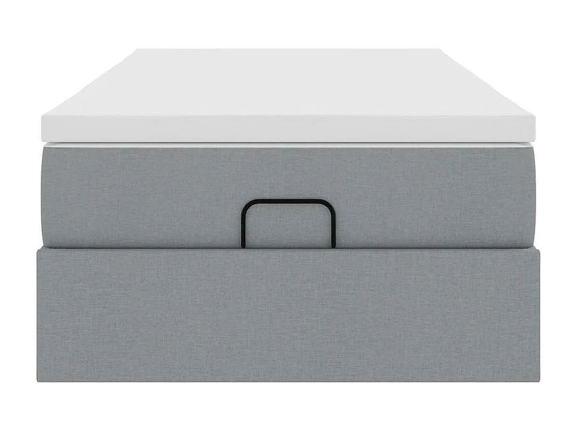 Estrutura cama otomana colchão 90x190 cm tecido cinzento claro