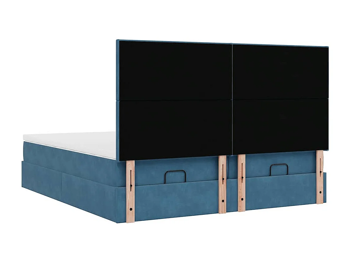 Ottoman bed met matrassen 180x200cm fluweel donkerblauw