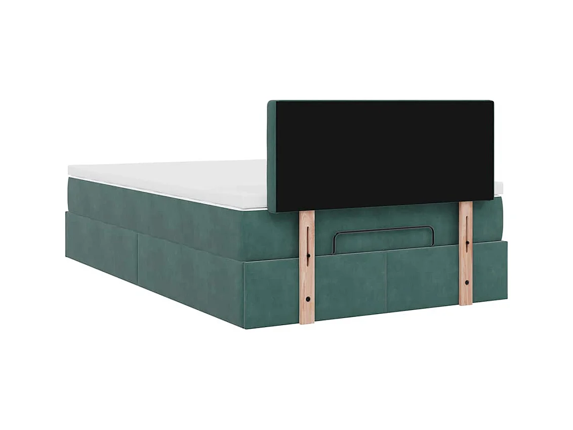 Ottoman bed met matras en LED's 120x200cm fluweel donkergroen