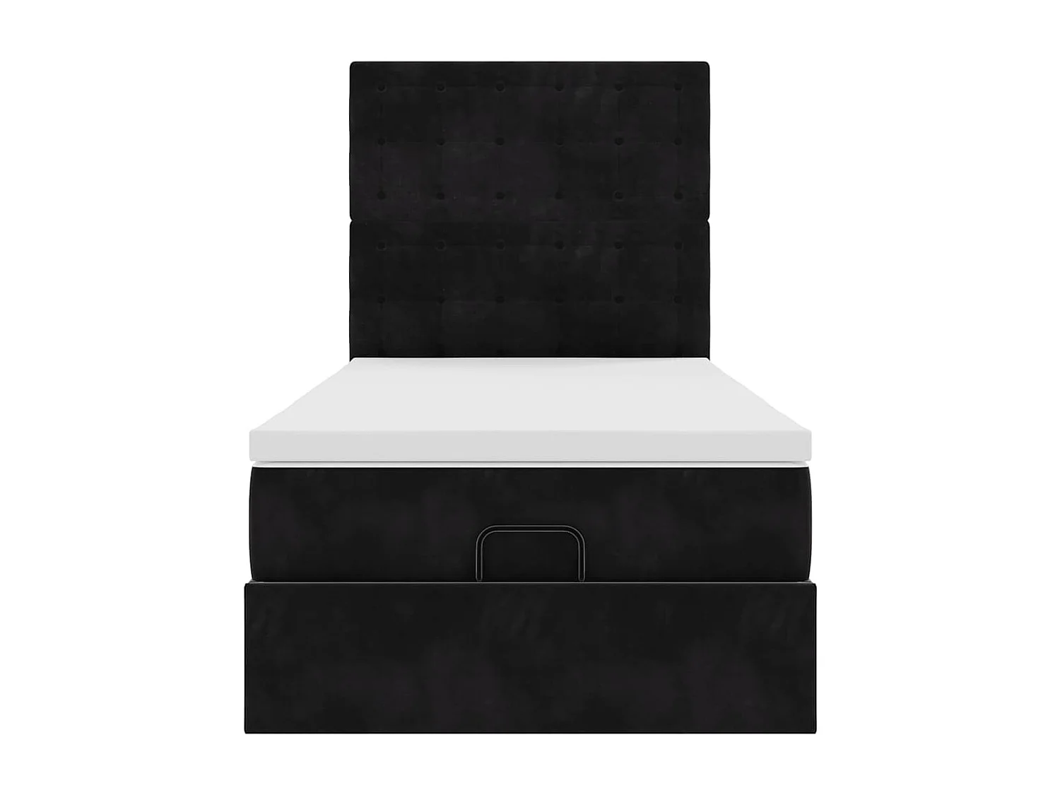 Cadre de lit ottoman avec matelas noir 80x200 cm velours