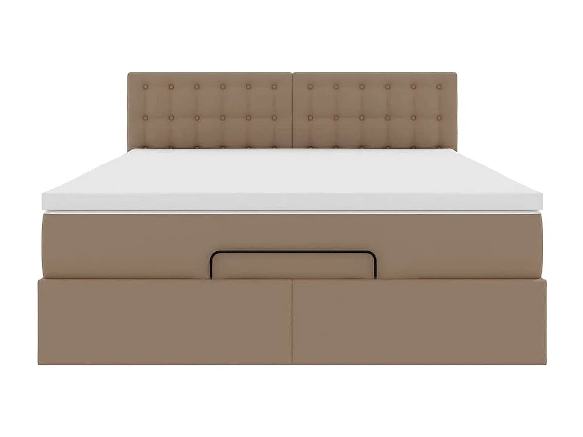 Estrutura de cama otomana com colchão cappuccino 140x190 cm
