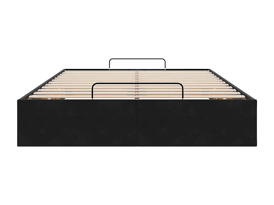 Cadre de lit ottoman sans matelas noir 120x190 cm velours