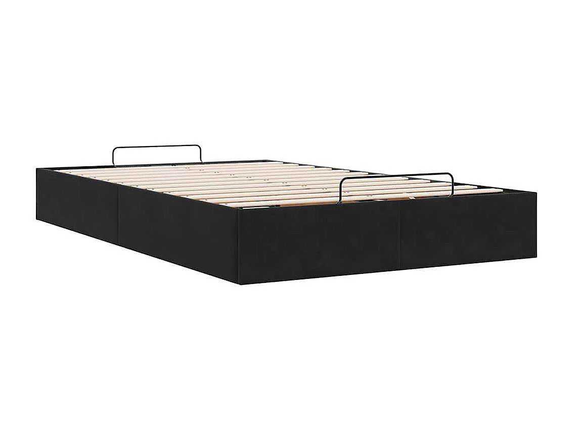 Cadre de lit ottoman sans matelas noir 120x190 cm velours