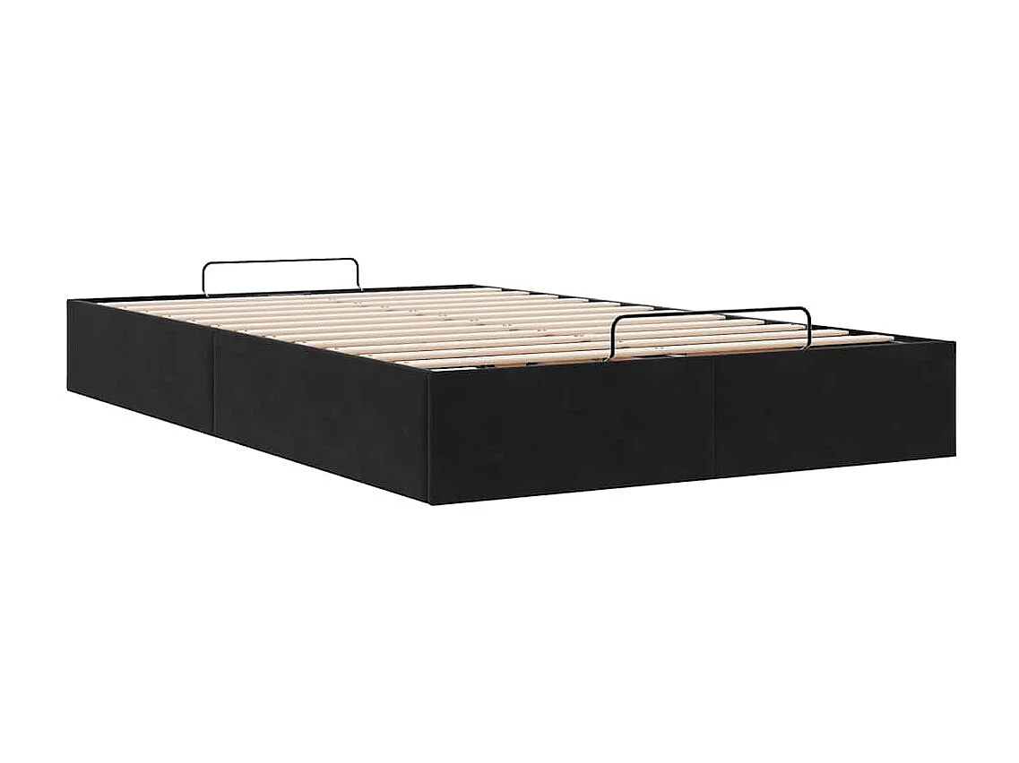 Cadre de lit ottoman sans matelas noir 120x190 cm velours
