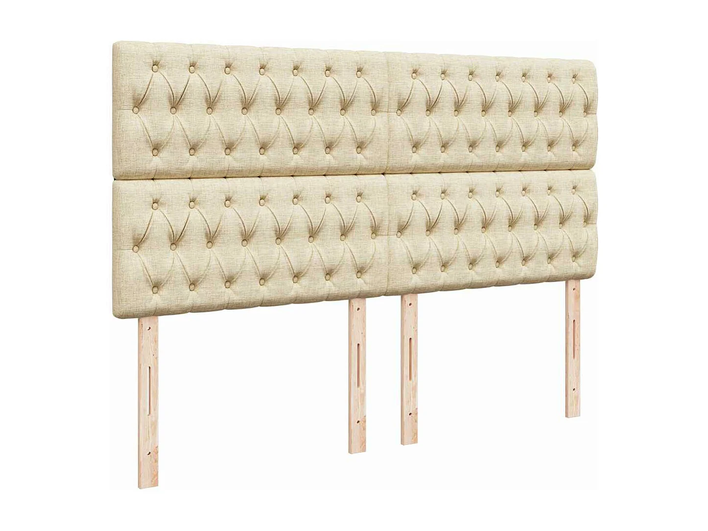 Cadre de lit ottoman avec matelas crème 180x200 cm tissu