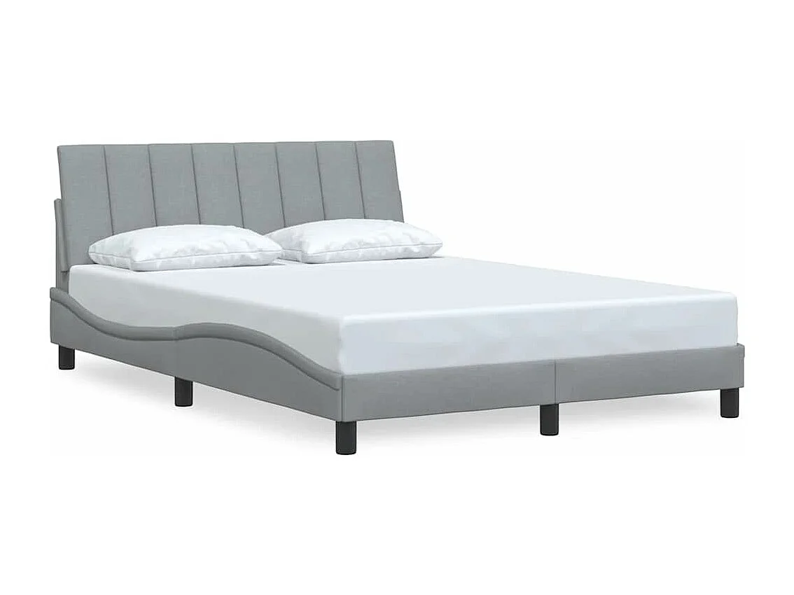 Cadre de lit sans matelas gris clair 120x200 cm tissu
