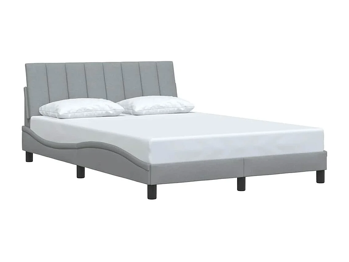 Cadre de lit sans matelas gris clair 120x200 cm tissu