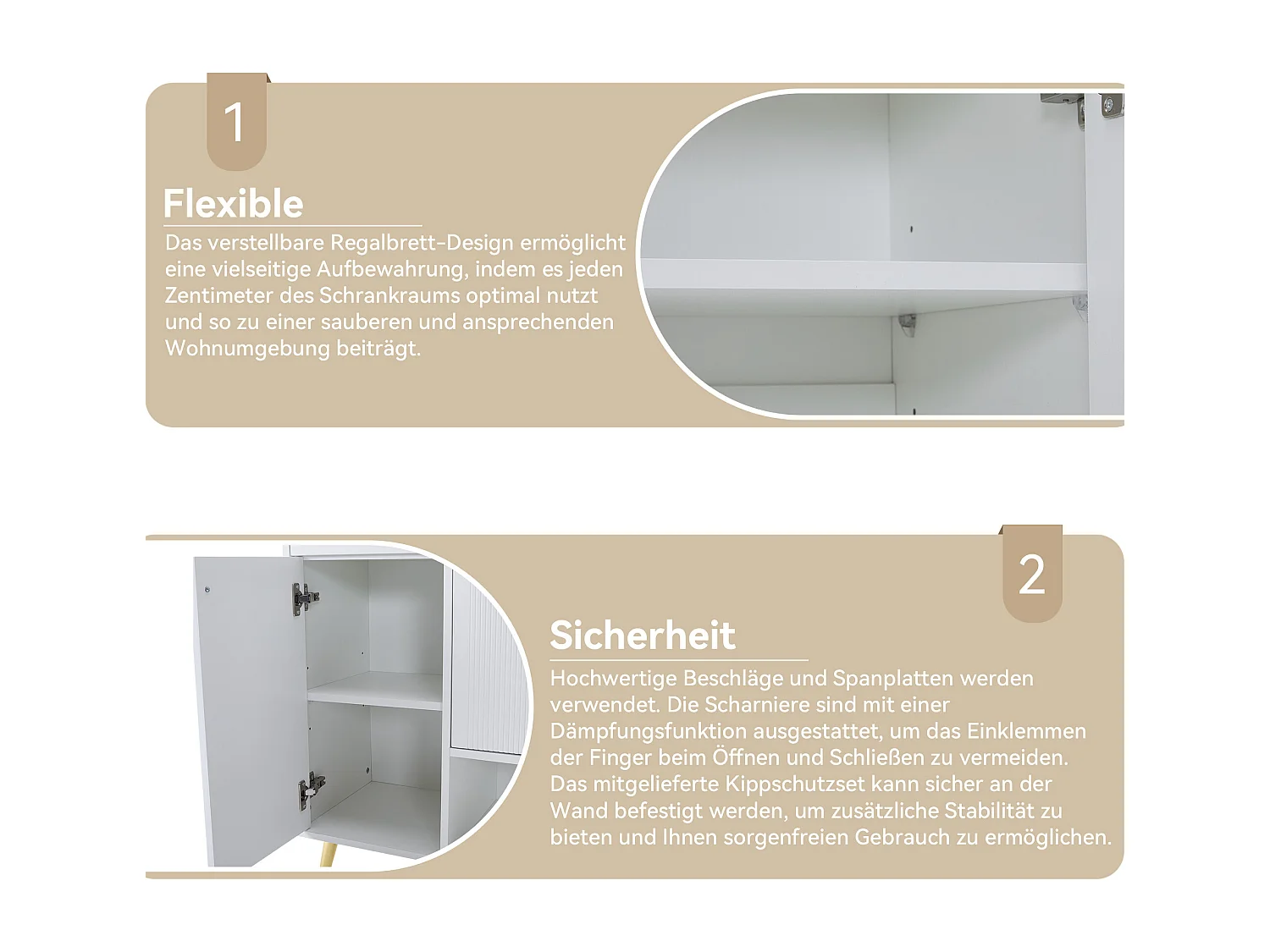 Schoenenkast met 2 laden en 4 deuren - 130 x 37 x 100 cm - metalen poten en spaanplaat - Wit