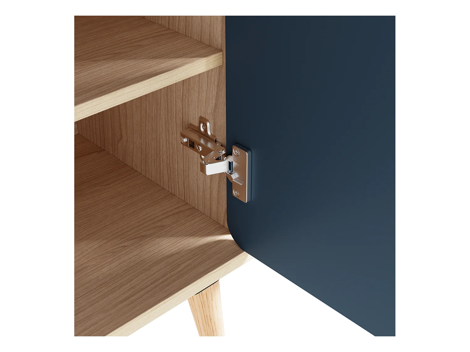 Meuble à chaussures avec 2 portes - 76 x 37 x 98,5 cm - Panneaux de particules - Design unique - Bleu gris et bois