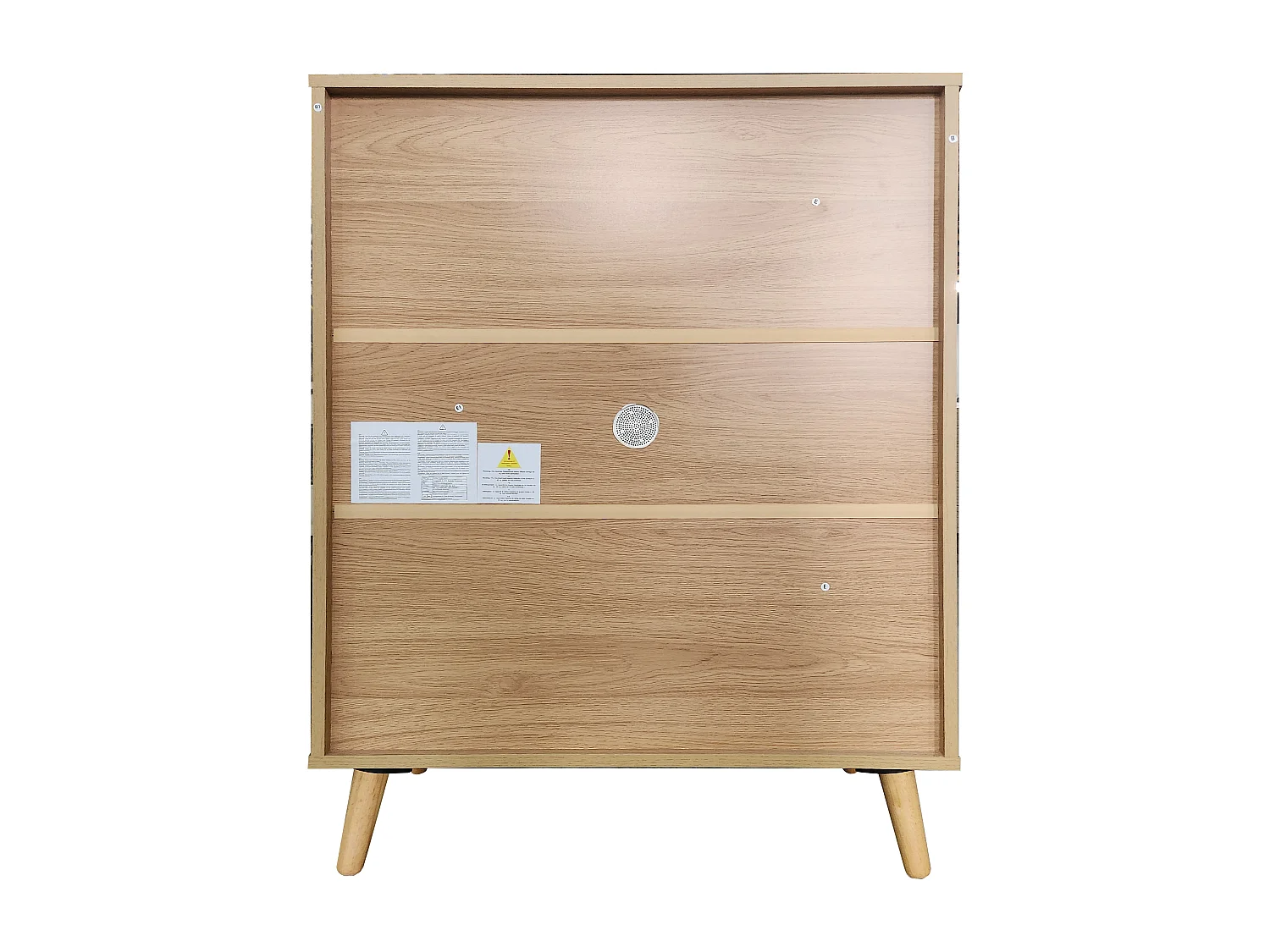 Schoenenkast met 2 deuren - 76 x 37 x 98,5 cm - Spaanplaat - Uniek design - Blauwgrijs en hout