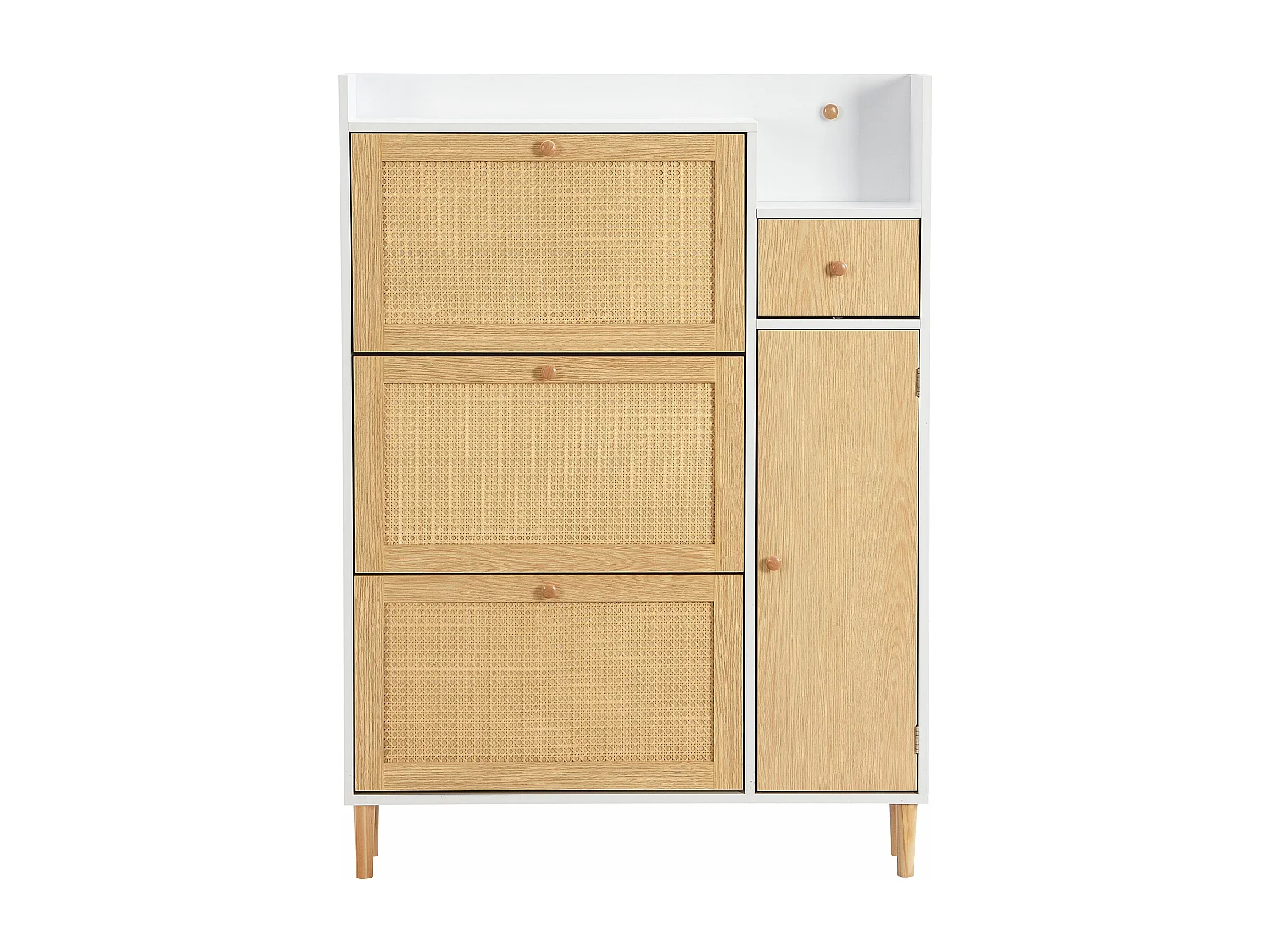 Meuble à chaussures en rotin peu encombrant,d90cm×h125cm