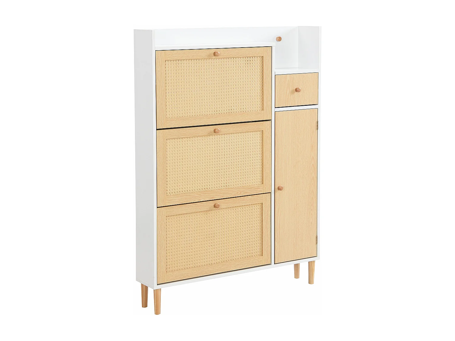 Meuble à chaussures en rotin peu encombrant,d90cm×h125cm