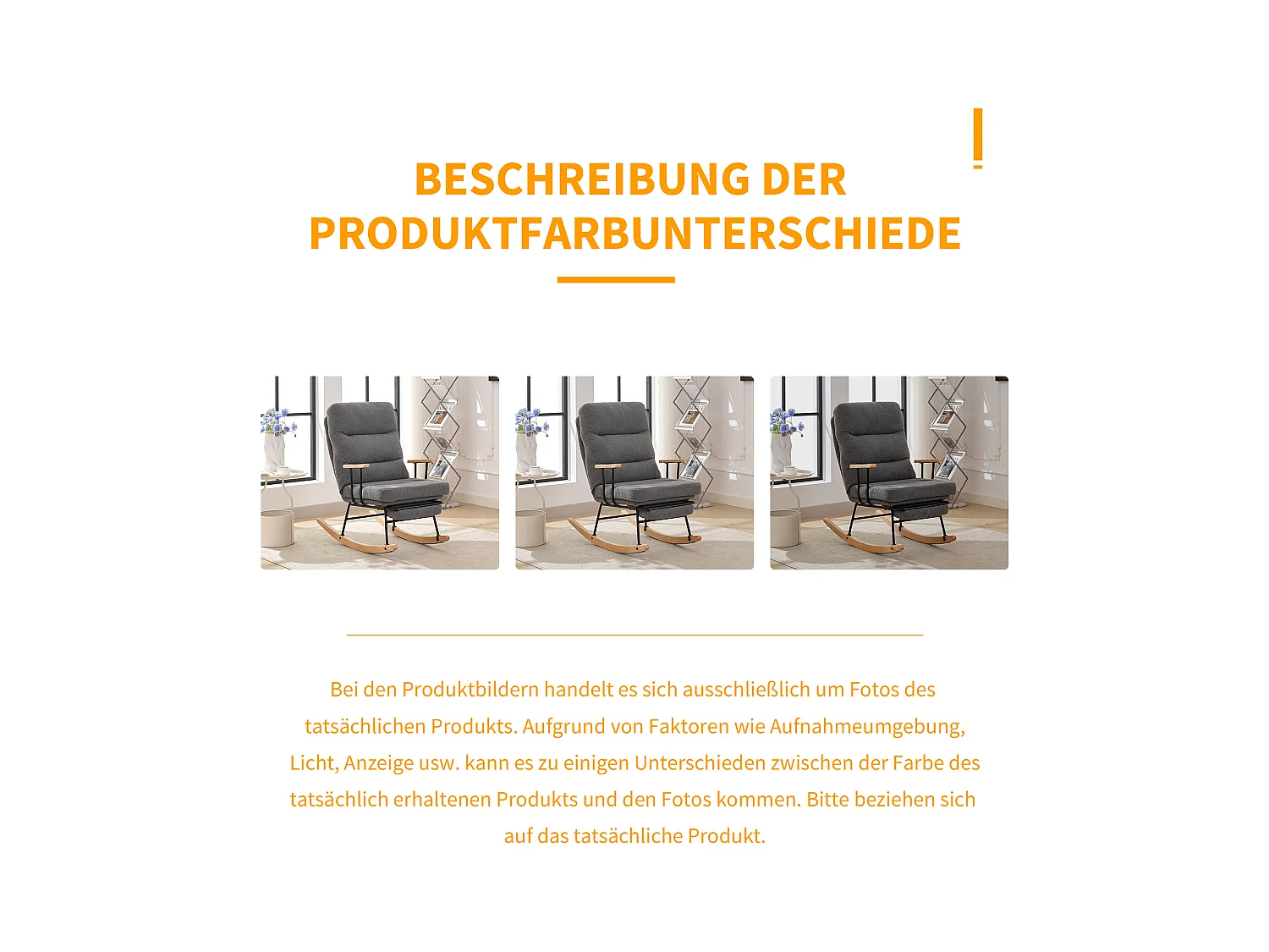 Schommelstoel met lig- en voetsteun - 58 x 102 x 100 cm - Teddy-Polar - Grijs
