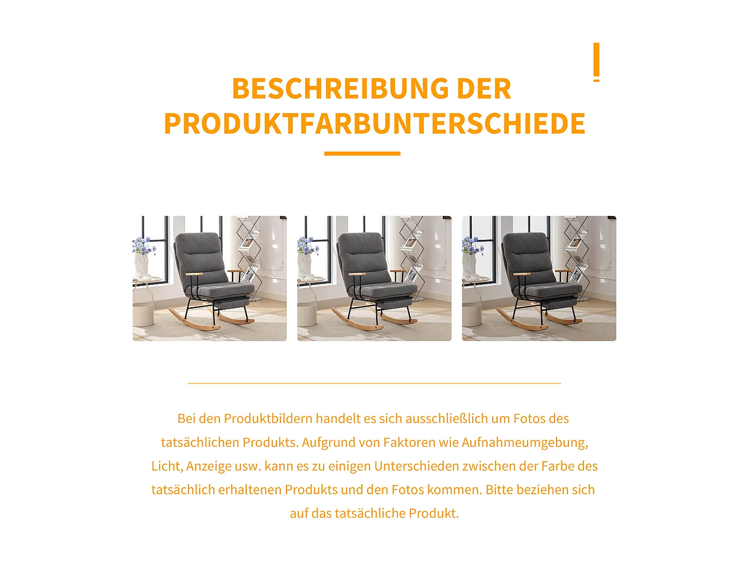 Fauteuil à bascule avec inclinaison et repose-pieds - 58 x 102 x 100 cm - Teddy-Polaire - gris