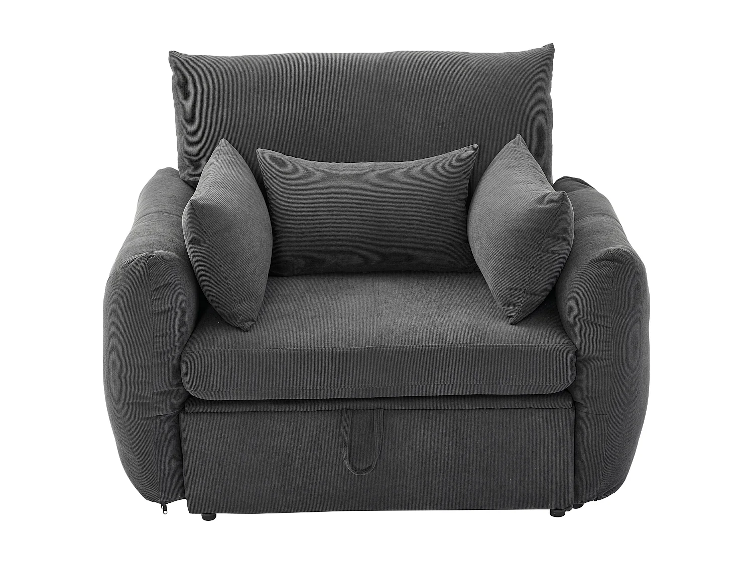 Moderne fauteuil met voetsteun en opbergruimte - 120 x 90 x 93 cm - Fluweel - Grijs