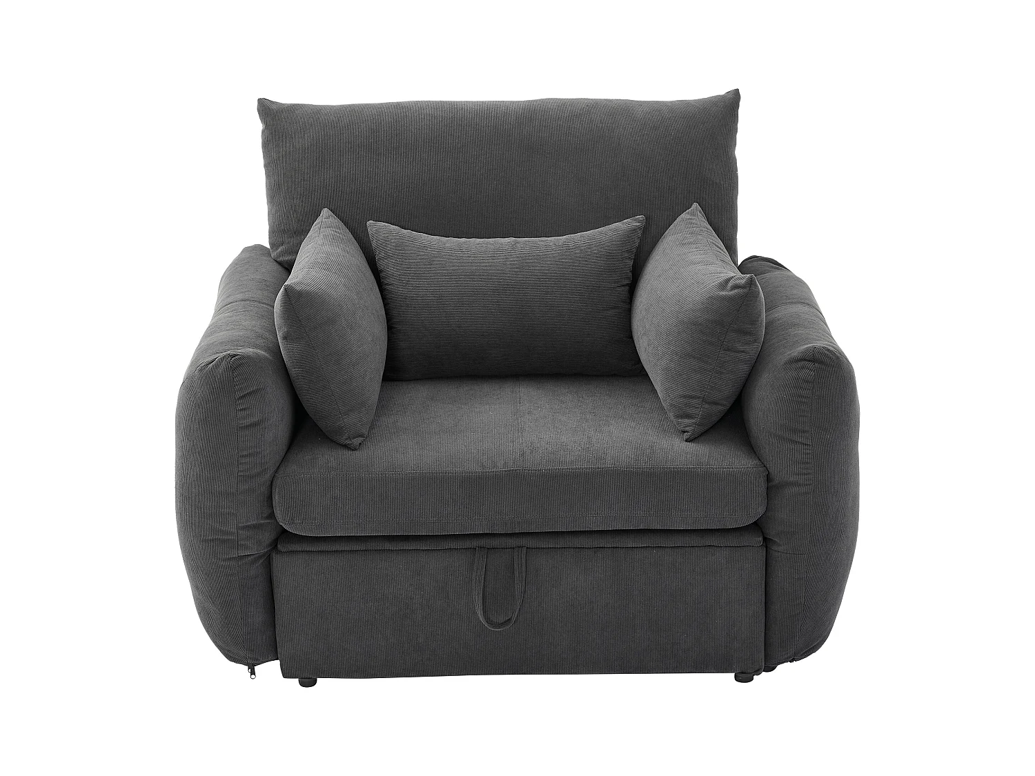 Fauteuil moderne avec repose-pieds et espace de rangement - 120 x 90 x 93 cm - Velours - Gris