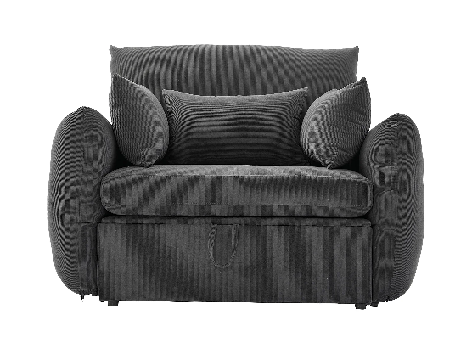 Fauteuil moderne avec repose-pieds et espace de rangement - 120 x 90 x 93 cm - Velours - Gris