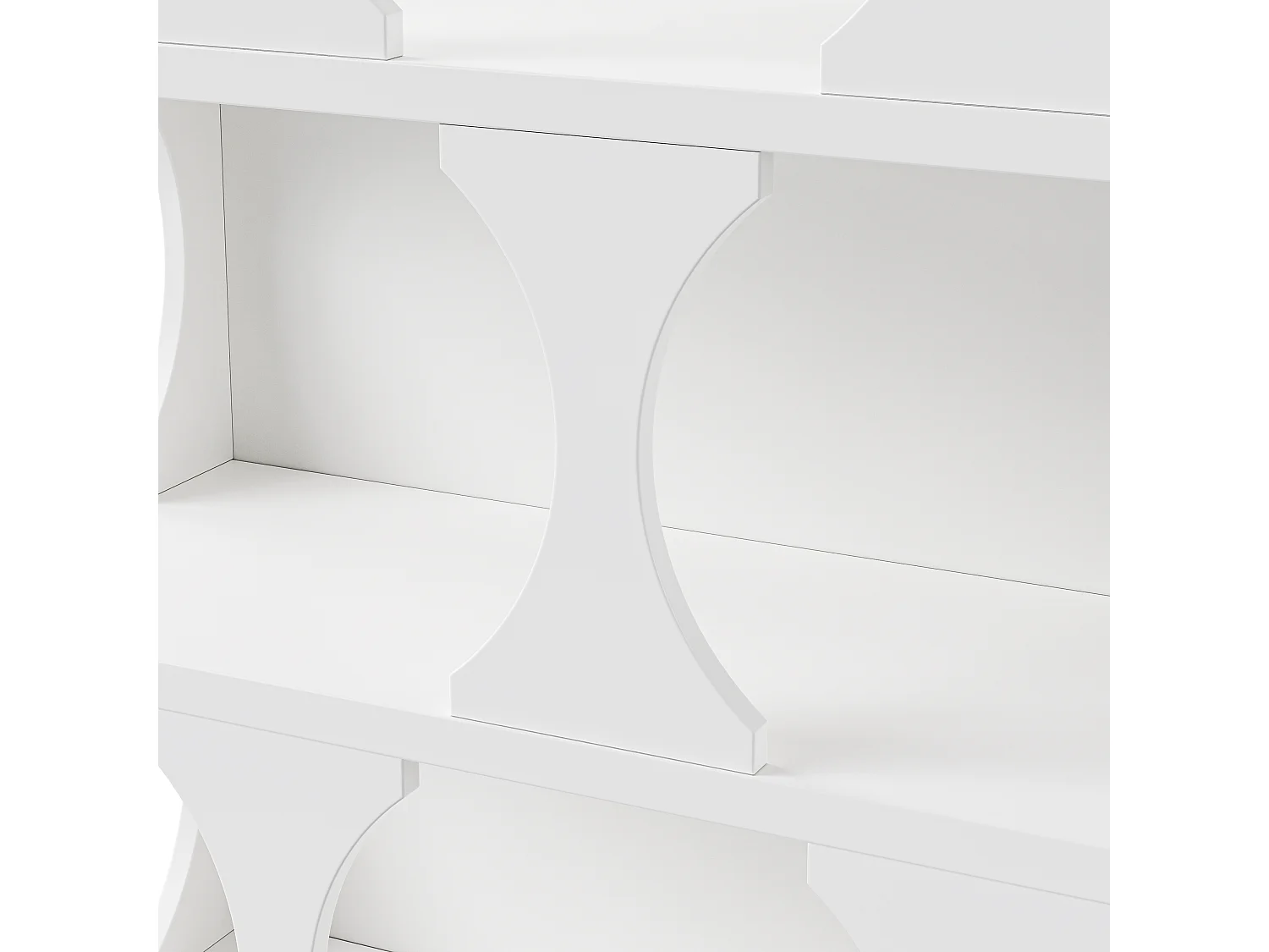 Boekenkast met 3 opbergplanken - 80 x 30 x 100 cm - MDF - Holle uitvoering - Wit