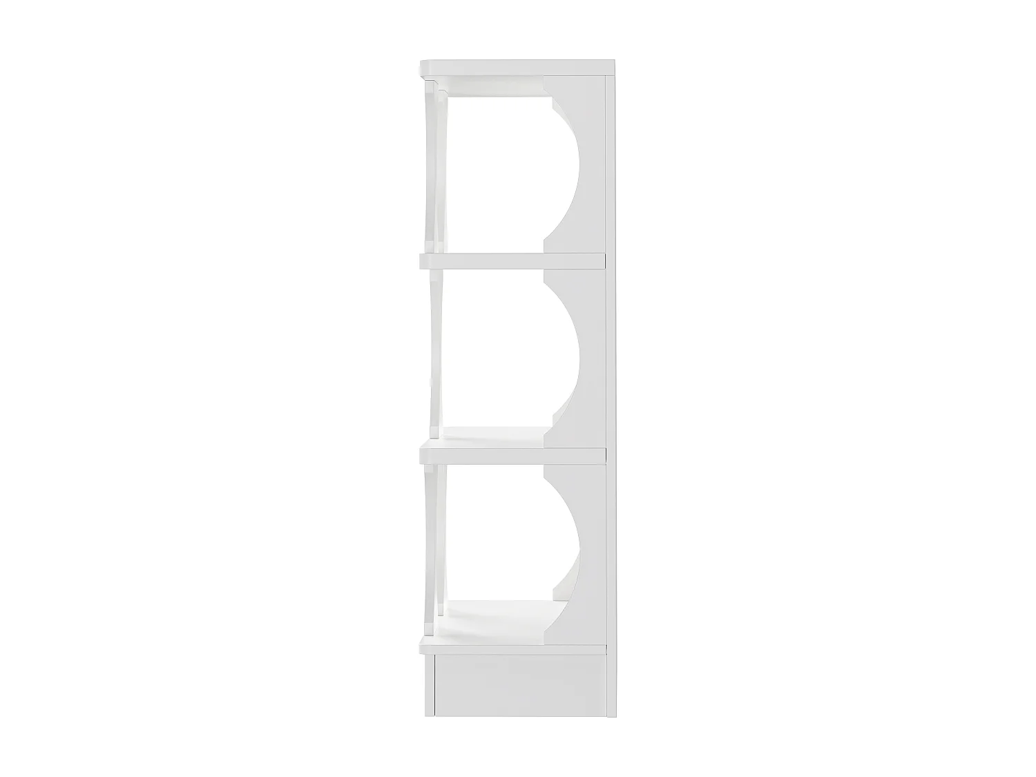 Boekenkast met 3 opbergplanken - 80 x 30 x 100 cm - MDF - Holle uitvoering - Wit