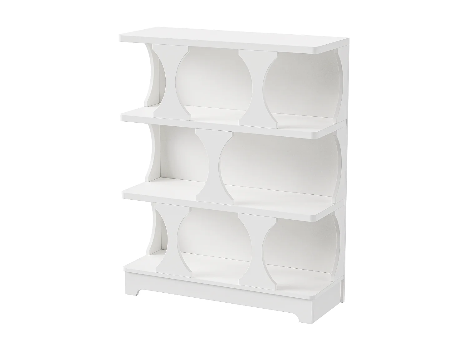 Boekenkast met 3 opbergplanken - 80 x 30 x 100 cm - MDF - Holle uitvoering - Wit