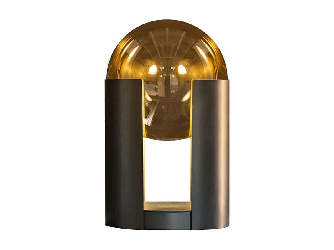 Arturesthome lampe de table indépendante en forme de boule en verre,d25cm x h43cm,noir