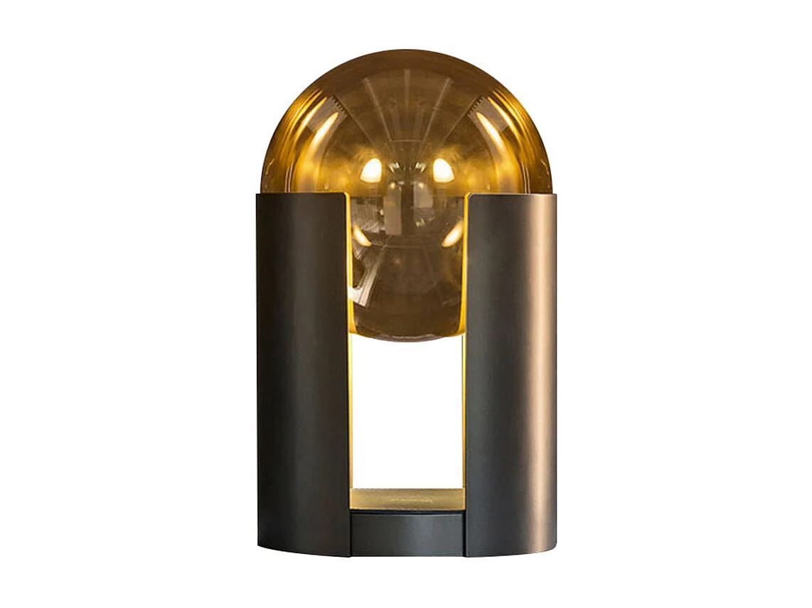 Arturesthome lampe de table indépendante en forme de boule en verre,d25cm x h43cm,noir