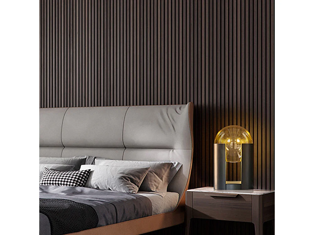 Arturesthome lampe de table indépendante en forme de boule en verre,d25cm x h43cm,noir