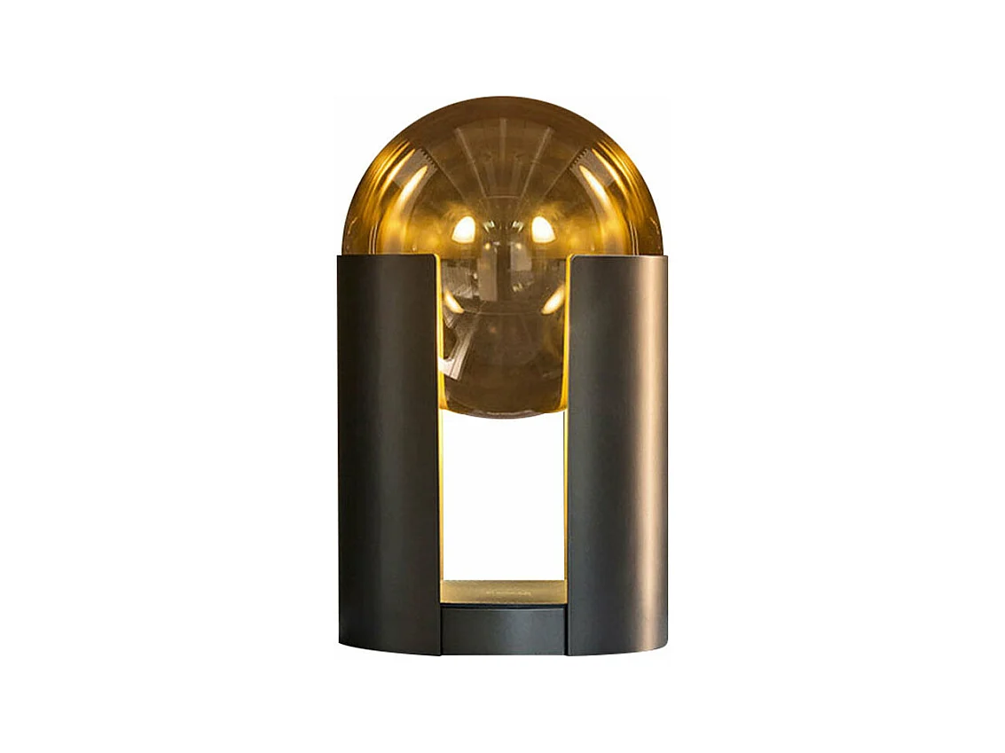 Arturesthome lampe de table indépendante en forme de boule en verre,d25cm x h43cm,noir