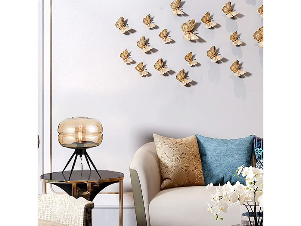 Arturesthome lampe de table en verre au design nordique moderne et simple - 1 sources lumineuses - l.29 x h.35 cm - jaune