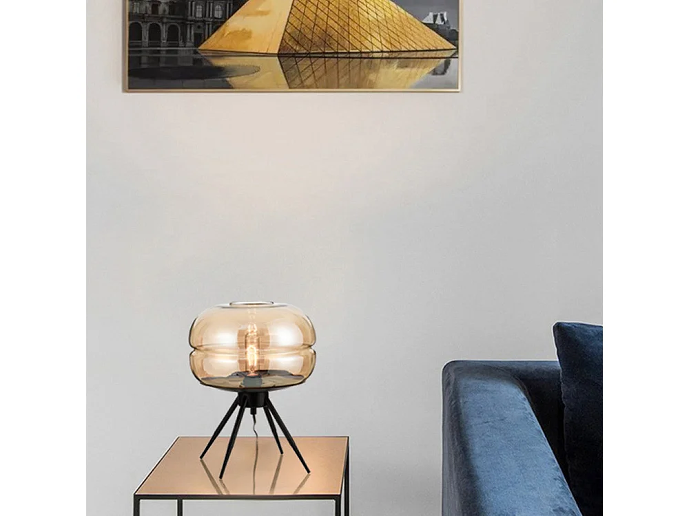 Arturesthome lampe de table en verre au design nordique moderne et simple - 1 sources lumineuses - l.29 x h.35 cm - jaune