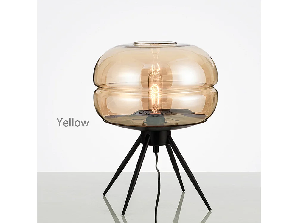 Arturesthome lampe de table en verre au design nordique moderne et simple - 1 sources lumineuses - l.29 x h.35 cm - jaune