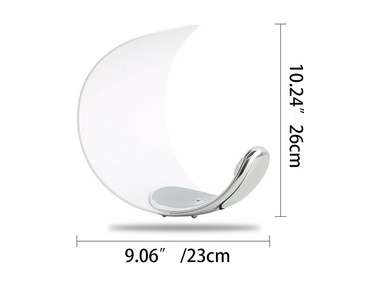 Lampe a poser en aluminium arturesthome, une lampe de chevet led en forme de lune tactile avec une lumière réglable,  d23 cm x h26 cm, blanc
