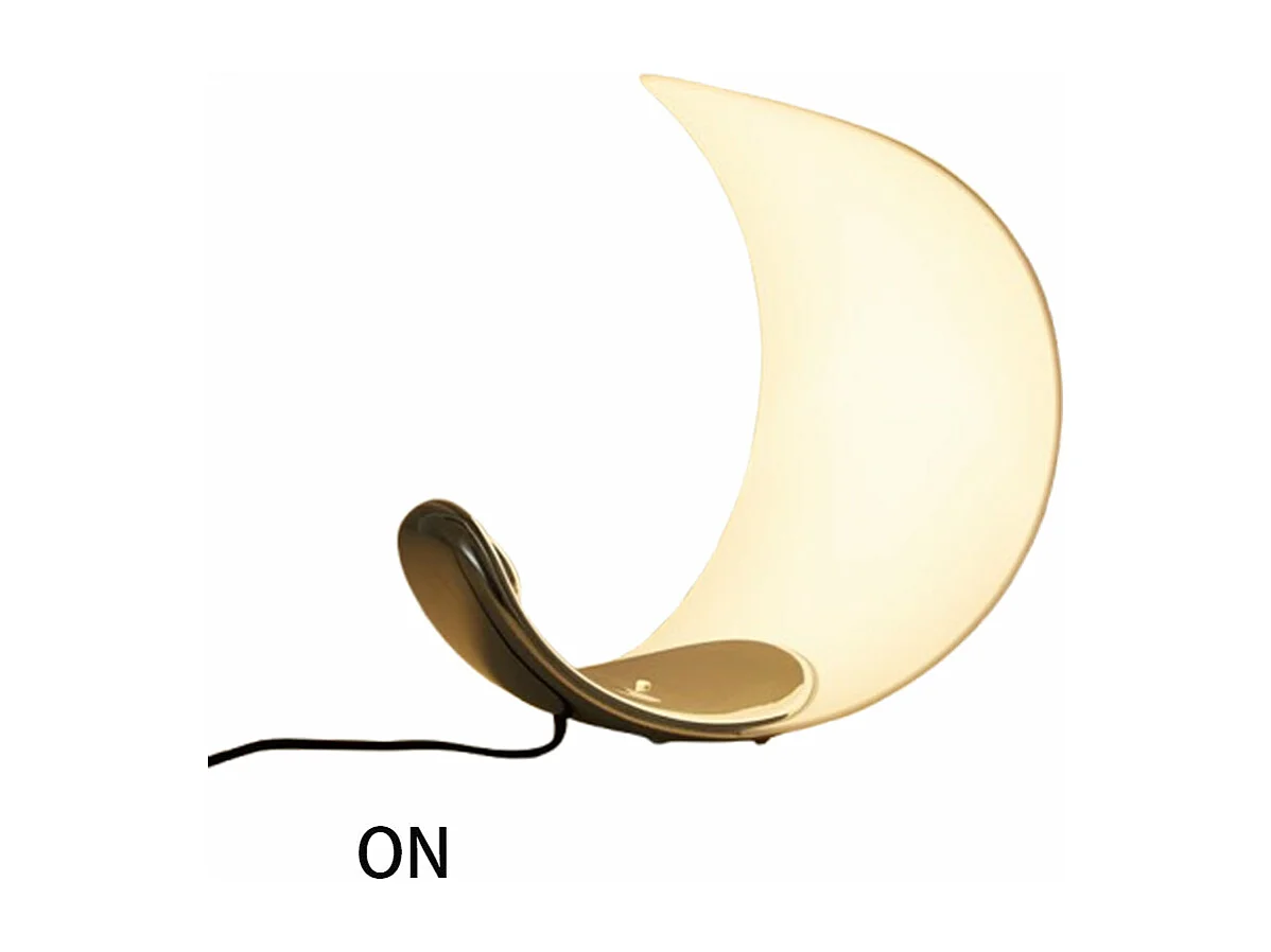 Lampe a poser en aluminium arturesthome, une lampe de chevet led en forme de lune tactile avec une lumière réglable,  d23 cm x h26 cm, blanc