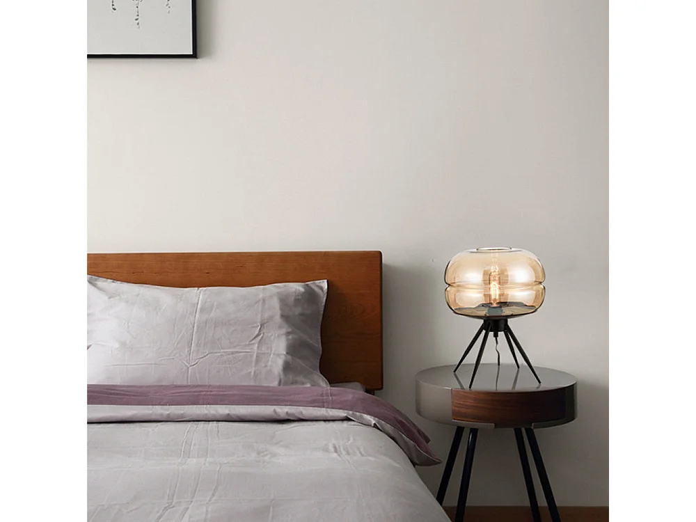 Arturesthome lampe de table en verre au design nordique moderne et simple - 1 sources lumineuses - l.29 x h.35 cm - gris