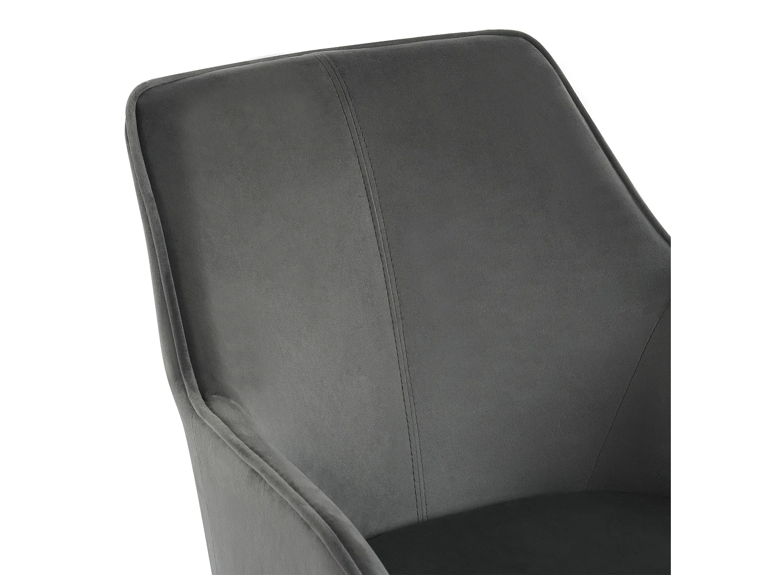 Set di 6 sedie girevoli con braccioli - Velluto e gambe in metallo - 57 x 46 x 84 cm - Grigio