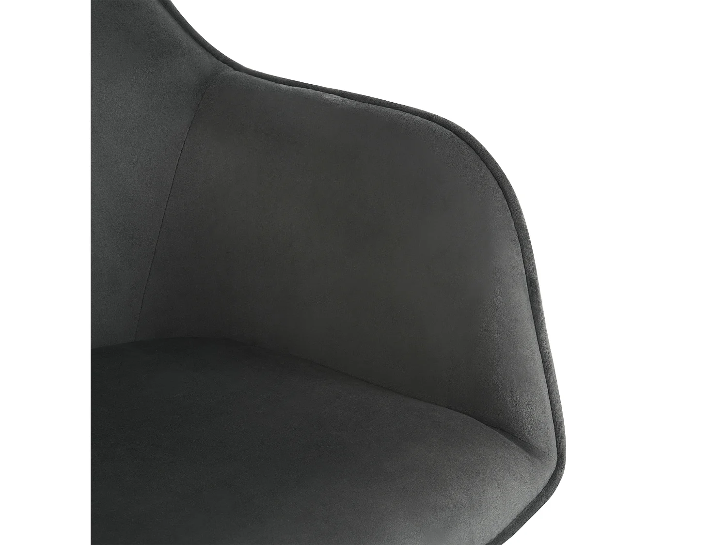 Set di 6 sedie girevoli con braccioli - Velluto e gambe in metallo - 57 x 46 x 84 cm - Grigio