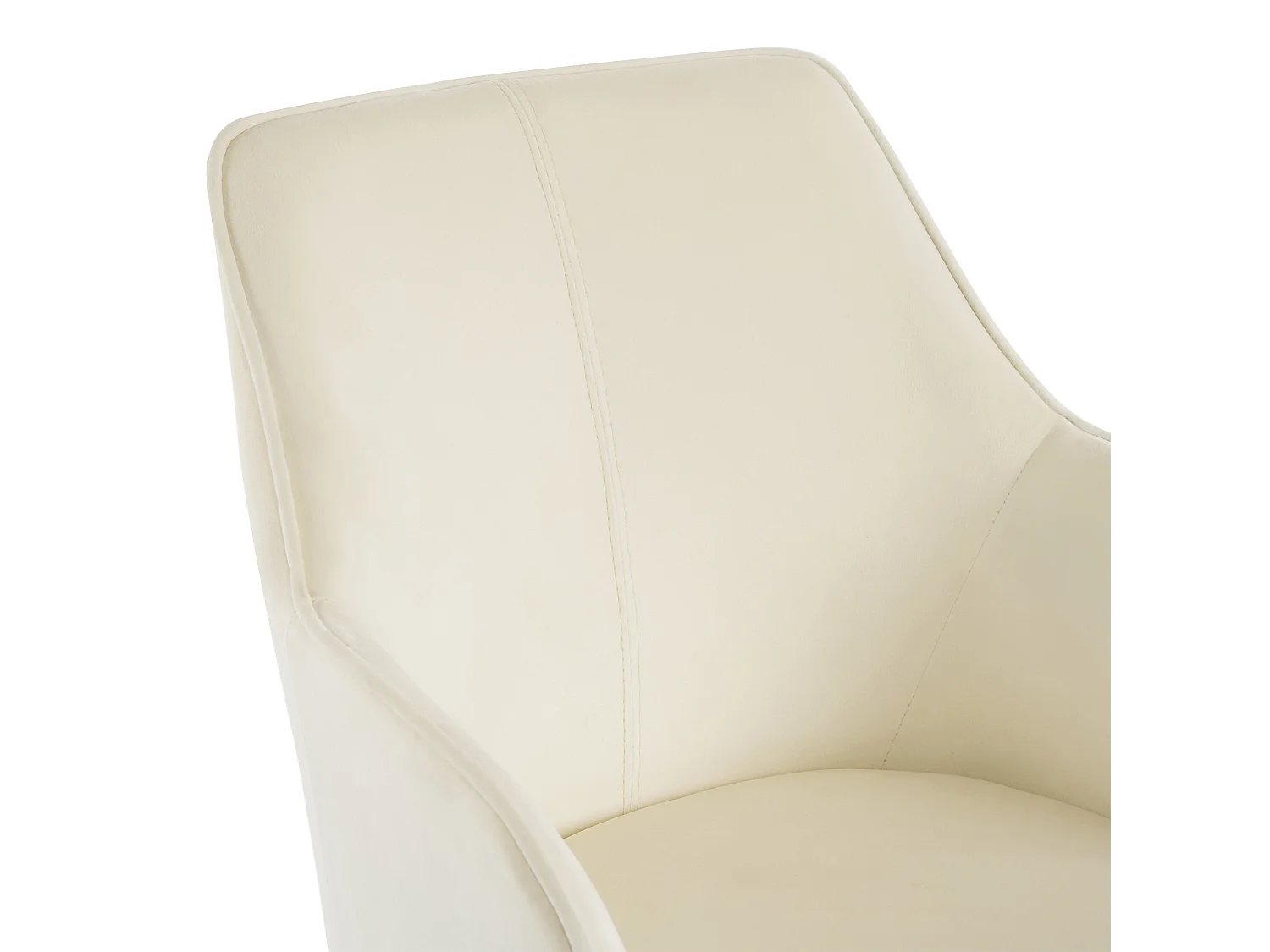 Lot de 4 chaises pivotant avec accoudoirs - Velours et pièds en métal - 57 x 46 x 84 cm - Beige