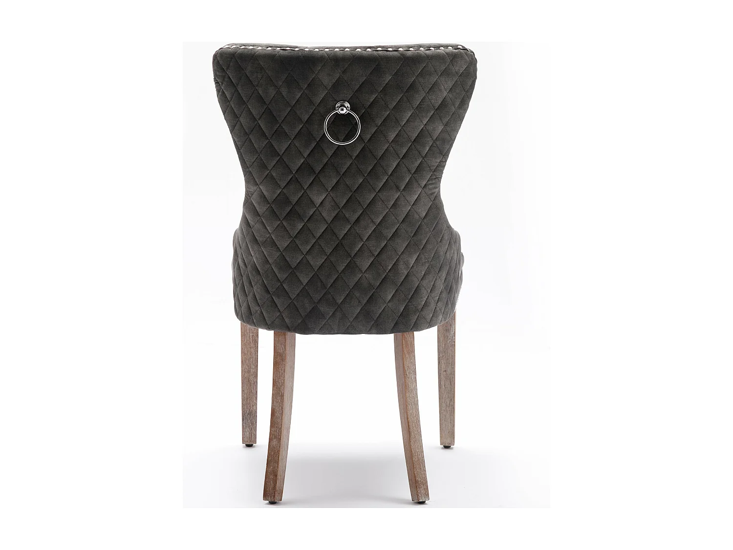 Lot de 4 chaises de salle à manger en velours gris, pieds en bois massif,d53cm×h95cm