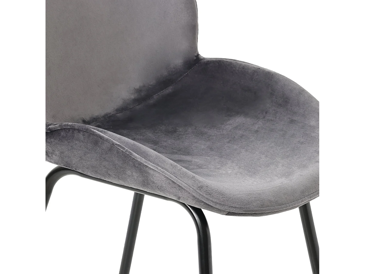 Lot de 4 chaises de salle à manger en velours - dossier rond,d73cm×h53cm