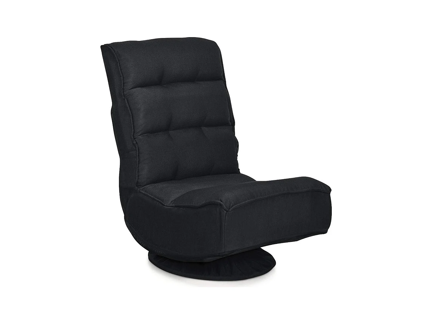 Chaise de Sol Pliable et Réglable en 5 Positions, Chaise Pivotante et Convertible Rembourrée Confortable, Fauteuil Salon Relax Sol Idéale pour Lire, Regarder la Télévision ou Jouer (Noir)