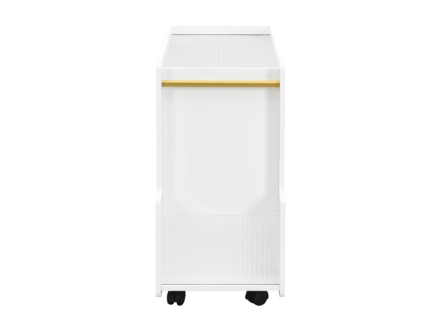 Verrijdbare bijzettafel met 3 open vakken - 80 x 30 x 58,5 cm - MDF - Wit