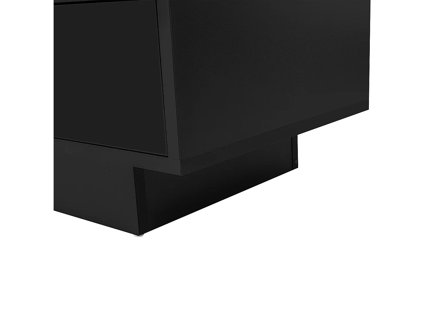 Mobile TV lucido - 160 x 38 x 50,5 cm - 3 ripiani in vetro - LED - Truciolare - Nero